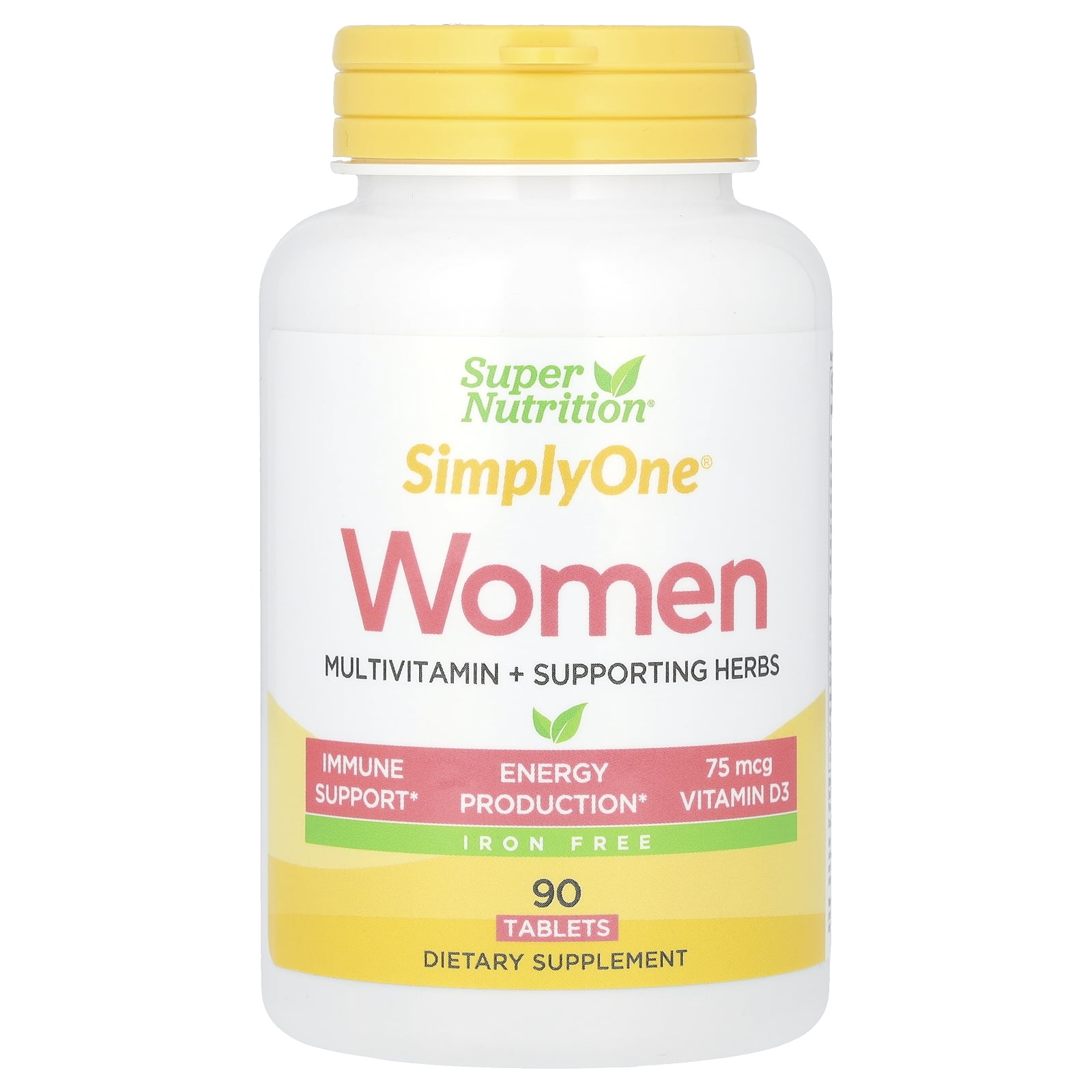 Super Nutrition, Simply One Multi-Vitamin/Mineral Supplement Tablets Women, 90 Ct