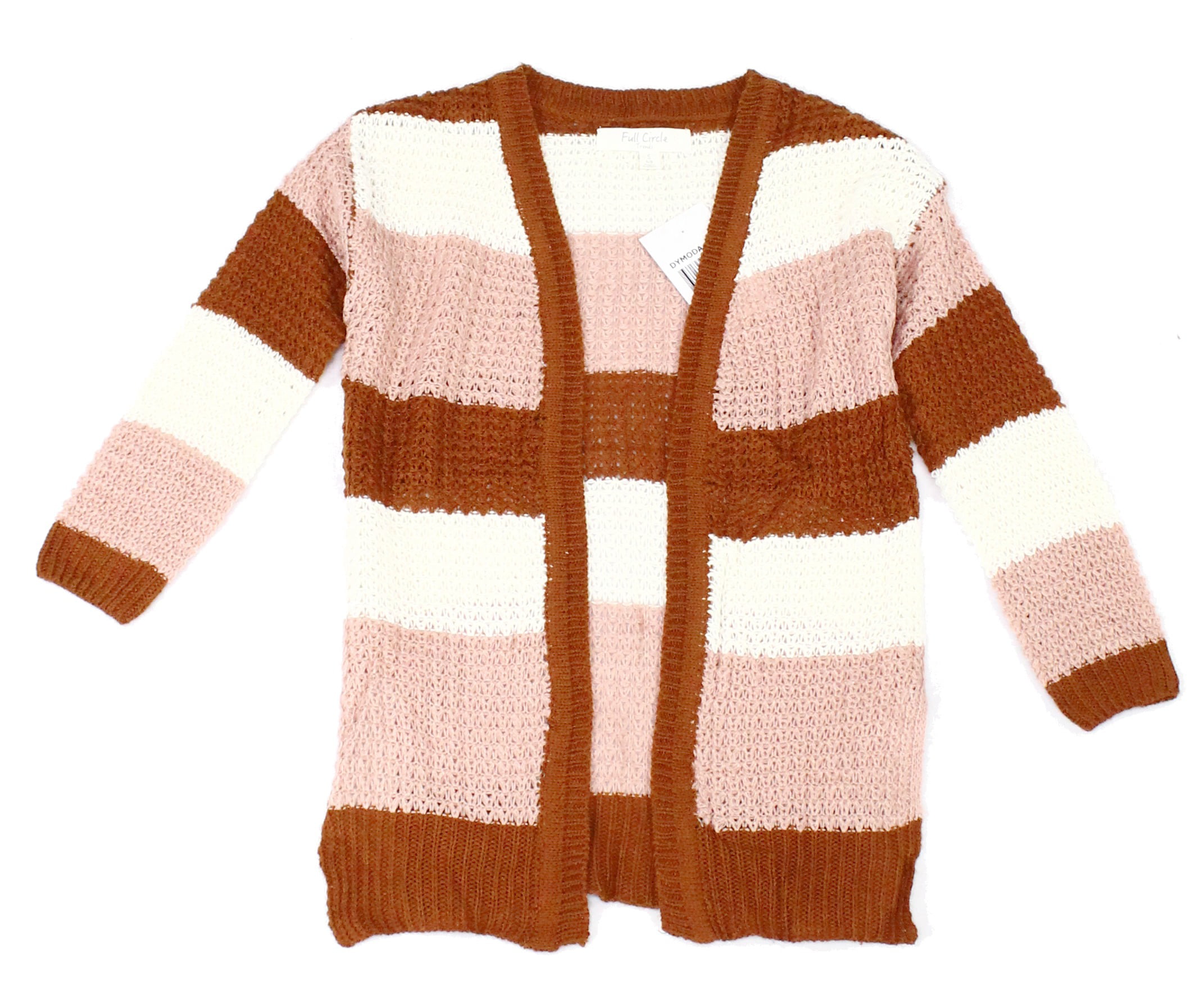Full Circle Girls Sweater S Knit Striped Cardigan-