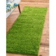 thumbnail image 3 of Unique Loom 3127902 2 ft. 2 in. x 6 ft. 5 in. Solid Shag Runner Rug, Grass Green, 3 of 5