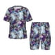 thumbnail image 1 of Balery Purple Marble Texture Conjunto de Pijama Infantil de Manga Corta con Estampado – Ropa de Dormir de Algodón Suave-XX-Large, 1 of 6