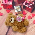 thumbnail image 6 of Brown Teddy Bear Plush Pillow with Pink Bouquet, Cute Teddy Bear Stuffed Animal Gift for Girlfriend Boyfriend & Bosom Friend, Perfect for Christmas Valentine Birthday Wedding, 6 of 8