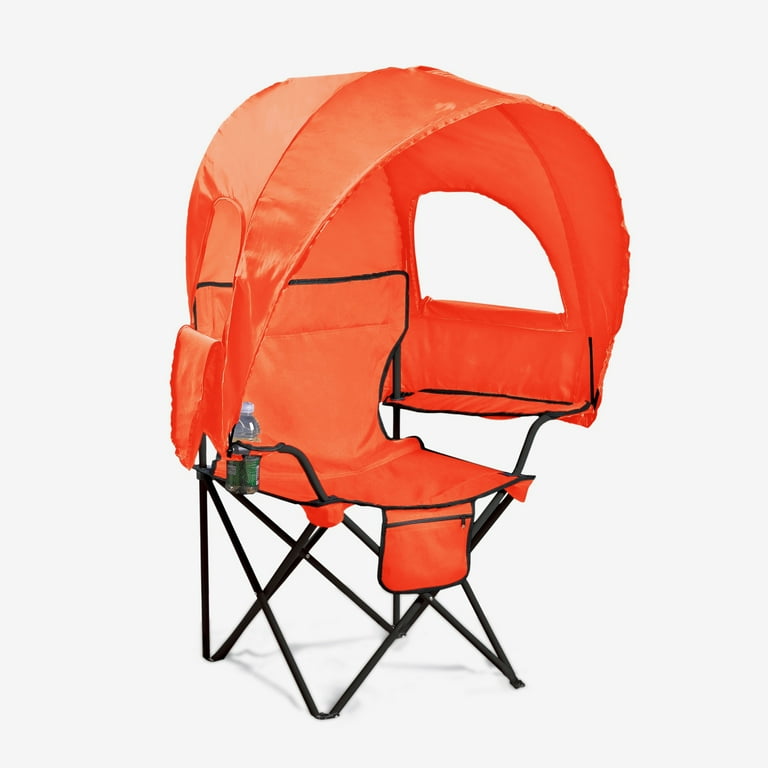 BrylaneHome Outdoor Oversized Canopy Tent Camp Chair Shade Folding Cupholder Zip Windows Storage Carrying Case Beach Yard Trip