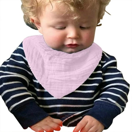 

Aompmsdx Babys Boys Girls Towel Cloth Baby Bibs Baby Crepe Double Absorbent Solid Colourstitch