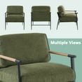 thumbnail image 6 of Comfort Stretch Green Accent Chair Armchair Chenille Mid Century Modern Accent Chair Metal Leg Comfy Cushion, 6 of 7