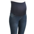 thumbnail image 3 of Maternity Oh! Mamma Skinny Jeans with Full Panel and Frayed Hem (Available in Plus Sizes), 3 of 6