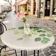 thumbnail image 3 of Ombre Plant Elastic Fitted Round Table Cover Green Yellow Leaves Waterproof Outdoor Tablecloth for Holiday Party, Picnic, Patio & Dining Fits Tables Up to 36"-44", 3 of 8