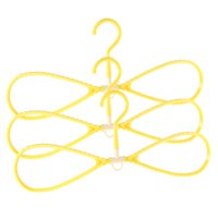 Household Wardrobe Nonslip Laundry Drying Clothes Socks Hanger Rack Yellow 3pcs
