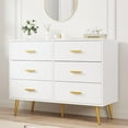 thumbnail image 4 of GloryStar Commode à 6 Tiroirs pour Chambre, Armoire de 41,7 Pouces de Large avec Base Surélevée, Tour de Rangement en Tissu, Cadre en Acier Robuste, Unité d'Organisation à Tiroirs pour Garde-Robe, Salon, Couloir, 4 of 8