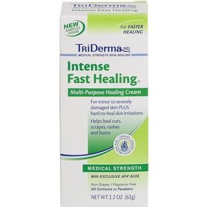 TriDerma Intense Fast Healing Skin Cream, Speeds Healing of Wounds, Sores, Acne and Lip Sores 2.2 oz