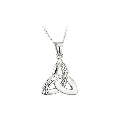 - Celtic Weave & Trinity Knot Necklace Silver - Irish