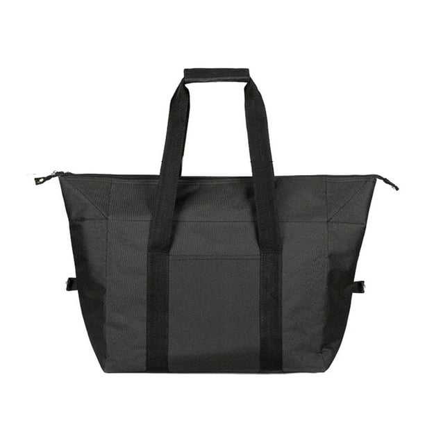 Qarigey Durable plegable y fácil de limpiar del bolso de la comida campestre de las reuniones del bolso del refrigerador de la comida Bolsas de mensajero y de hombro negro grande