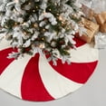 thumbnail image 3 of Saro Lifestyle Jolly Holiday Candy Cane Skirt 84"x84" - Red/White, 3 of 3