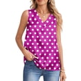 thumbnail image 5 of OIOLOYJM Womens Tank Tops Polka Dots Casual Sleeveless Camisole Tops Summer Trendy Scoop Neck T-Shirts Regular Fit Flowy Blouses Hot Pink S, 5 of 6