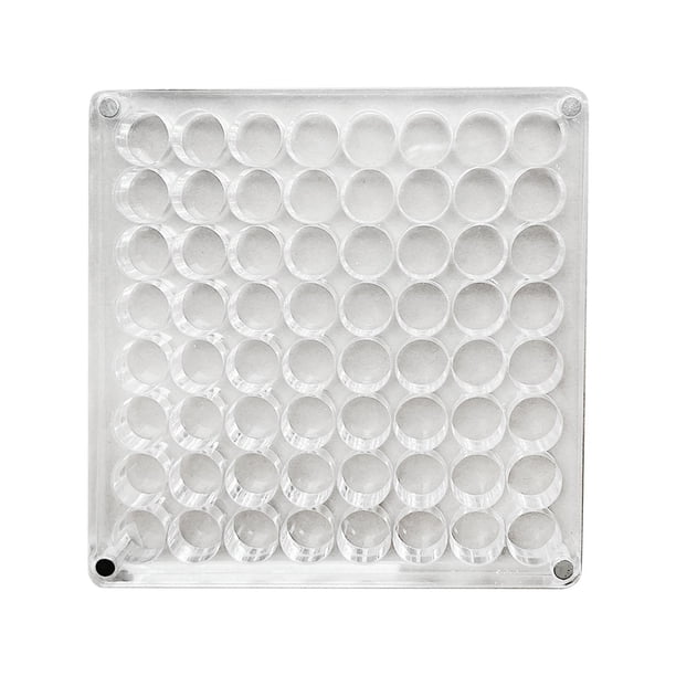 Caja de almacenamiento transparente con diamantes de imitación para uñas, organizador de , tapa extraíble, a prueba de polvo, vacío 64 cuadrículas Zulema Estuche de diamantes de imitación para uñas
