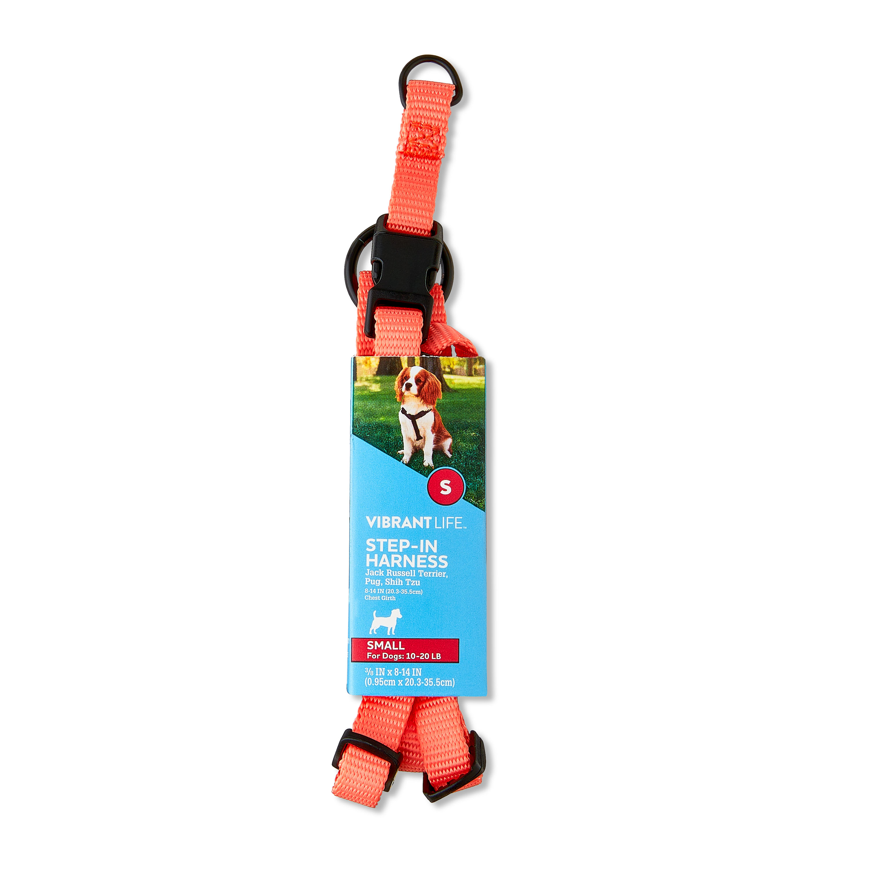 Vibrant Life Polyester Adjustable Step-in Dog Harness, Coral, S