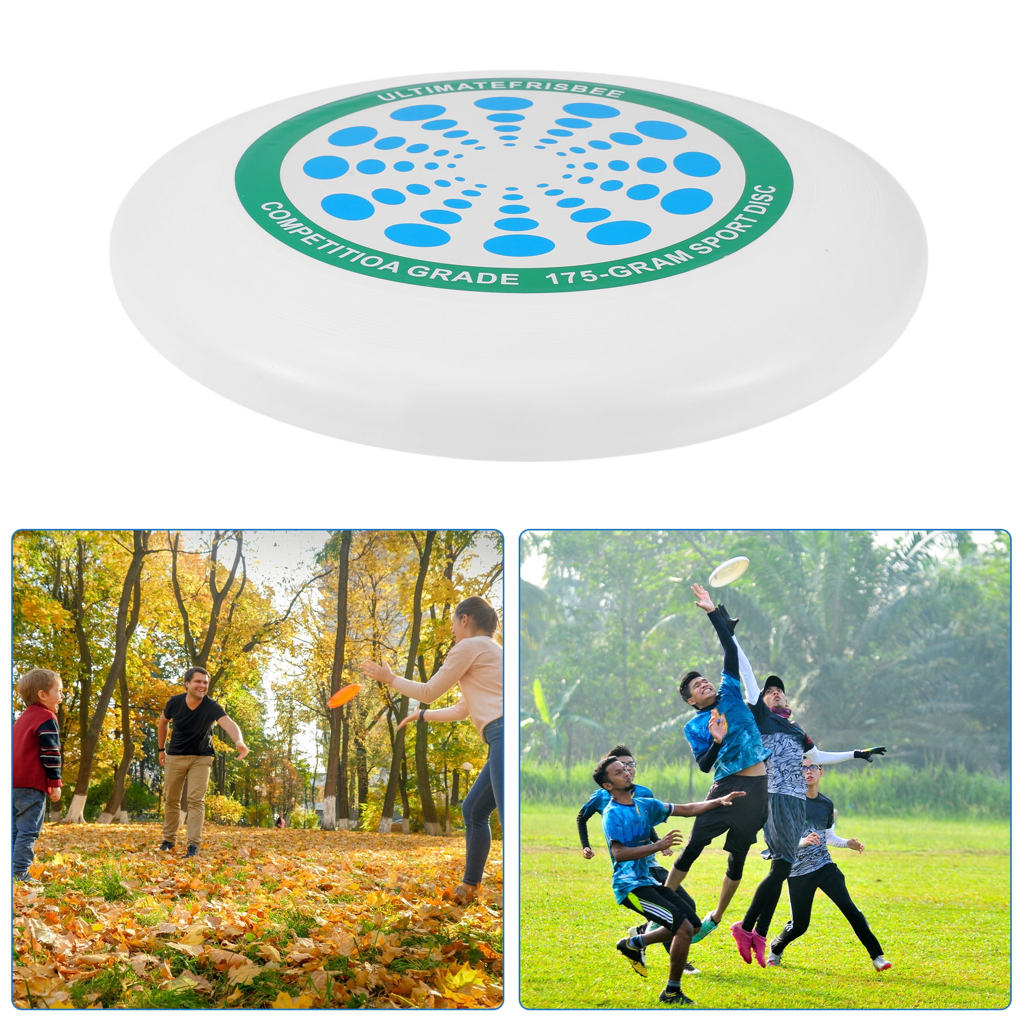 Unique Bargains Durable Round Flying Disc 10.63 Inch Diameter ["White, Blue, Green"]