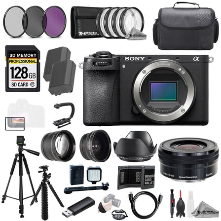 Sony a6700   16-50mm f/3.5-5.6 Lens  128GB  Ext Bat  9 PC Filtr MEGA Kit (International Version)