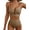 Dark Khaki, variant on Eytino Bathing Suits for Women High Waisted Bikini Sets Tummy Control Cutout Swimming Suits Textured Ruched Two Piece V Neck Summer Beach Swim Suits Swimwear Beige S-2XL