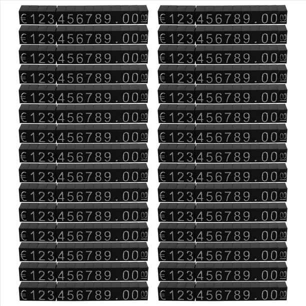 30 juegos de cubos de plástico, etiquetas de precio, etiquetas de precio ajustables, soportes para números, marcos, etiquetas, tiendas