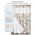 thumbnail image 2 of No Hook Shower Curtain with Snap in Liner,Vintage Farm Daisy Floral Waterproof Bath Curtain Double Layers with See Through Top Window,Pastoral Botanical Wild Flowers Hotel Shower Curtains 72x72in, 2 of 9