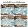 thumbnail image 7 of ODIKA 4'x6' Blue Powder Blossom Elegance, Floral Washable Area Rug Subdued Pastel Garden, Chic Botanical Illustration Stain Resistant, Low Pile, Easy Care for Dorm Room, Small Living, 7 of 7