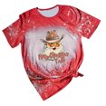 thumbnail image 1 of Blusa divertida con estampado de teñido anudado navideño para mujer Pompotops  hfajkhk123840, 1 of 4