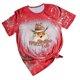 thumbnail image 2 of Puntoco Mujer Divertida Navidad Tie-Dye Print tops Letter Printing Colega office T-Shirt Print Blusa Puntoco Puntoco-3242, 2 of 4