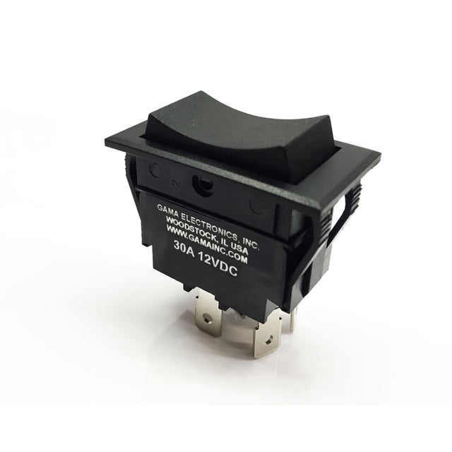 GAMA Electronics 30 Amp Rocker Switch Polarity Reverse DC Motor Control Momentary On - Off - Momentary On