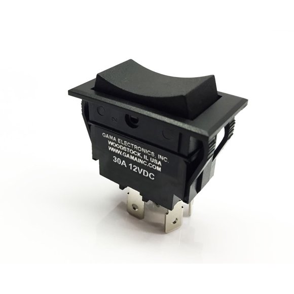 GAMA Electronics 30 Amp Rocker Switch Polarity Reverse DC Motor Control Momentary On - Off - Momentary On