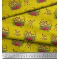 thumbnail image 2 of Soimoi Yellow Viscose Chiffon Fabric Deer Animal Print Fabric by the Yard 42 Inch Wide, 2 of 3