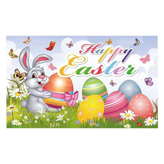 SLYNSHome Easter Photography Backdrop Spring Decor Easter Rabbit Bunny Eggs Photo Backdrops
