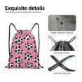 thumbnail image 4 of Kdxio heart with cow Pattern Drawstring Bag for Gym Sports School Travel Lightweight Sackpack with Adjustable Cords Waterproof Fabric-Medium, 4 of 6