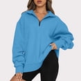 thumbnail image 1 of Puntoco Blusa de manga larga con solapa y cremallera de color sólido para mujer Puntoco Puntoco-4815, 1 of 6