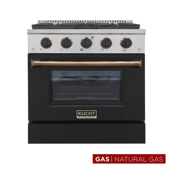 Kucht Professional 30" Stainless Steel Natural Gas Range in Rose Gold and Silver