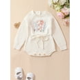 thumbnail image 2 of Bagilaanoe Newborn Baby Girl Knitted Romper Sweater Long Sleeve Flower Embroidery Bodysuits 6M 9M 12M 18M 24M Infant Warm Jumpers Tops Fall Loose Knitwear, 2 of 9