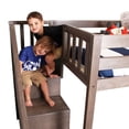 thumbnail image 5 of Max & Lily Solid Wood Twin Loft Bed with Stairs, Solid Wood Loft Beds with Ladder for Kids, Clay, 5 of 14