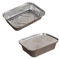 thumbnail image 4 of 10pcs Rectangle Shaped Aluminum Foil Pan Take-out Food Containers with Aluminum Lids/Without Lid, 4 of 12
