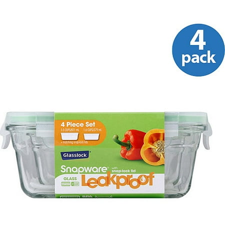 DO NOT PUBLISHSnapware Glasslock 4-Piece Rectangle Container Value Pack, 4-Pack