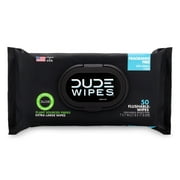 DUDE Wipes Flushable Wipes, Unscented XL Wet Wipes to Use with Toilet Paper, 50 Ct, 8 Pack