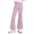 thumbnail image 3 of BXSRUTA Girls' High Waist Cropped Flare Pants Elastic Waist Casual Workout Yoga Pants for Daily Wear, 3 of 7