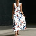 thumbnail image 7 of WRKEKC Floral Dress for Women Print V Neck Sleeveless Loose Silhouette Midi Easy Care Stretch Chic, 7 of 7