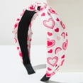 thumbnail image 2 of Minjewel Valentine's Day Heart Printed Fabric Knot Headband for Women, Sweet & Versatile Party Hair Accessory, Daily Wear for Holidays & Celebrations,D, 2 of 5