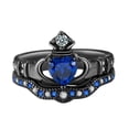 thumbnail image 1 of Popular Señora sostiene anillos de zafiro en forma de corazón Joyería Accesorio Regalos Tamaño 5 a 12, 1 of 5