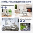thumbnail image 3 of KINGYES Adirondack Rocking Chair Set of 2 with Retractable Ottoman and Cup Holders, HDPE Adirondack Rocker, Patio Rocking Chair for Porch, Patio, White, 3 of 9