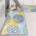 thumbnail image 2 of Kitchen Rugs Sets Of 2,Blue and Yellow Floral Pattern Anti Fatigue Kitchen Mat Rugs Non Slip Washable,Decorative Kitchen Floor Mats for Kitchen,Sink,Laundry,17"X47", 2 of 5