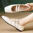 thumbnail image 6 of CHICVOMEY Double Buckle Mary Jane Flats for Women Square Toe Comfort Vintage Ballet Flats with Memory Foam Insole Casual Dress Ballet Flats, 6 of 6