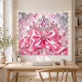 thumbnail image 5 of Pink jeweled tiara and satin bow amid sparkling gems and soft bokeh, Sparkling princess Style for Children and teens, Thoughtful Gift for Bedroom, playroom, dressing room, Tapestry Wall Hanging, 5 of 7