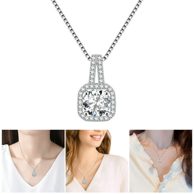 Moissanite Collar Colgante Collares de moda de gama alta Accesorios para Mujer Chica para Regalo