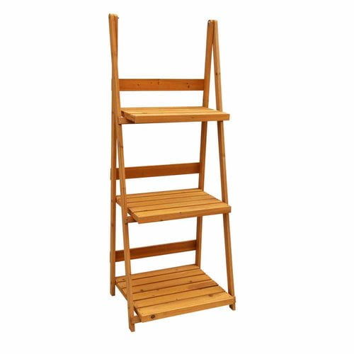 Leisure Season 3-Tier A-Frame Plant Stand, Medium Brown by Tradeworks Group LTD