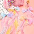 thumbnail image 6 of Little World Hair Clips for Girls, 6 Pcs Rainbow Hair Extensions, Unicorn Hair Clips for Girls Toddler Kids Ponytails, Hand-made Cute Glitter Hair Accessories, 6 of 10